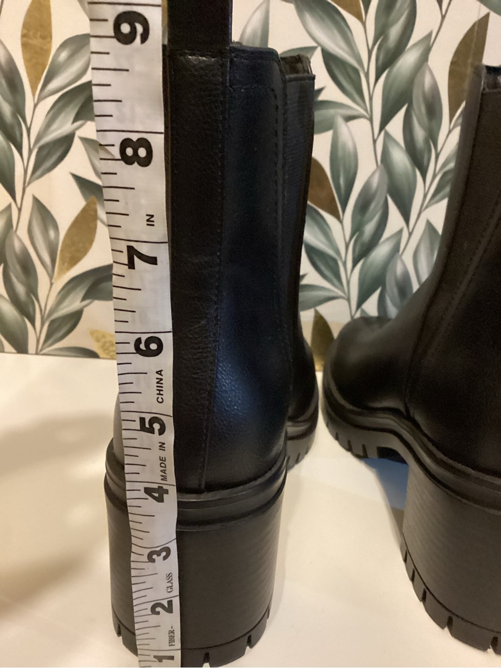 MIA Black Leather Chelsea Lug Heel Booties - Picture 7 of 7